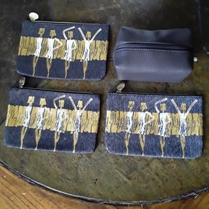 Bundle 3 Ispy cosmetic bags 1 gray cosmetic bag